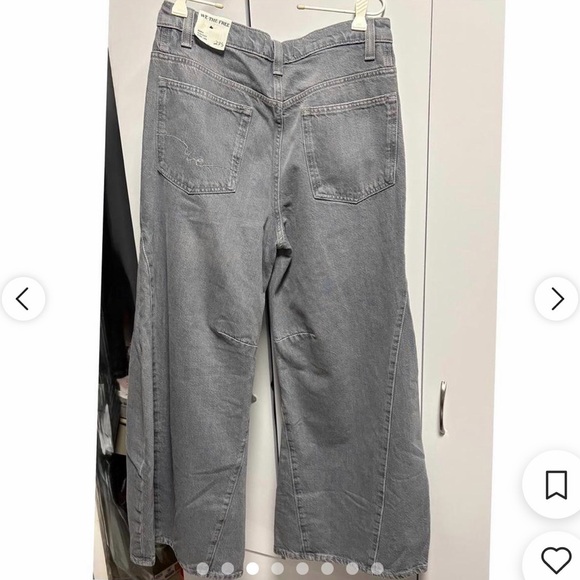 Free people slouch wide barrel Gray Denim Jeans with Tag - Size 28 - Picture 3 of 8